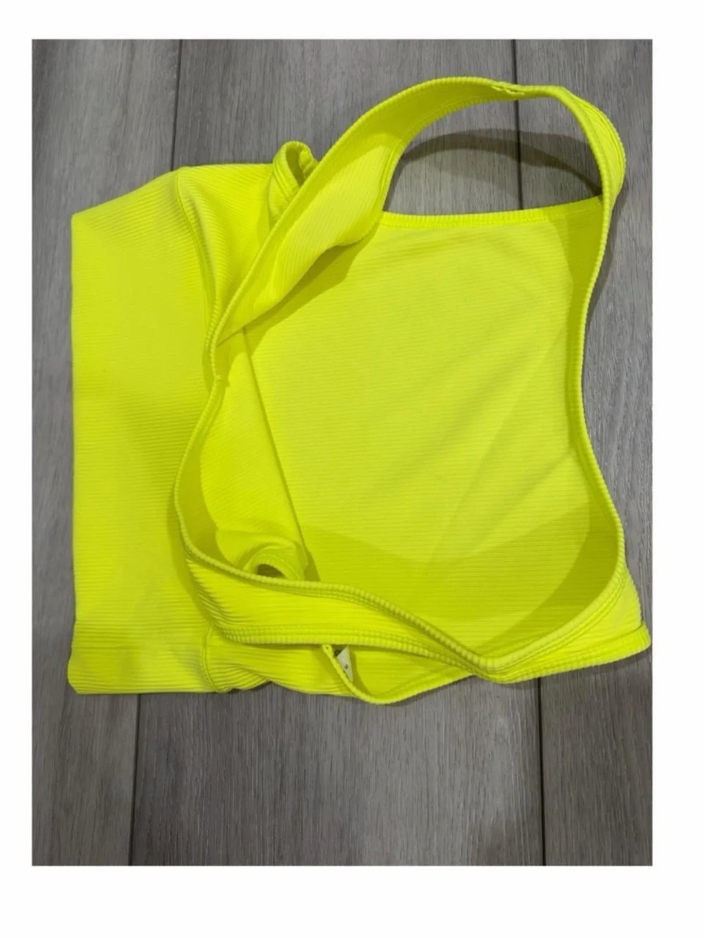 lululemon Power Pivot Ribbed Cropped Tank Top in Electric Lemon  — Size 6